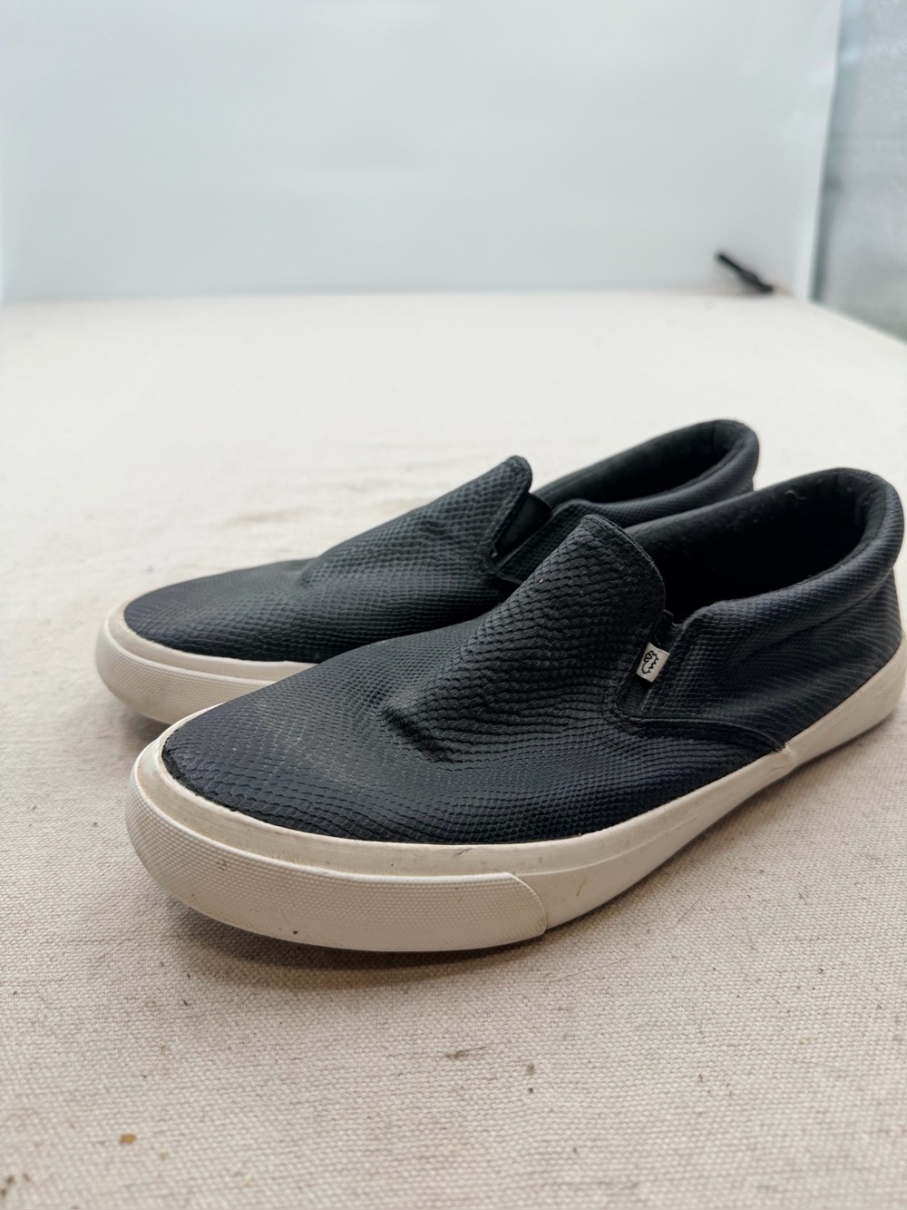 Lamo Black Slip-On Loafers with Off-White Sole